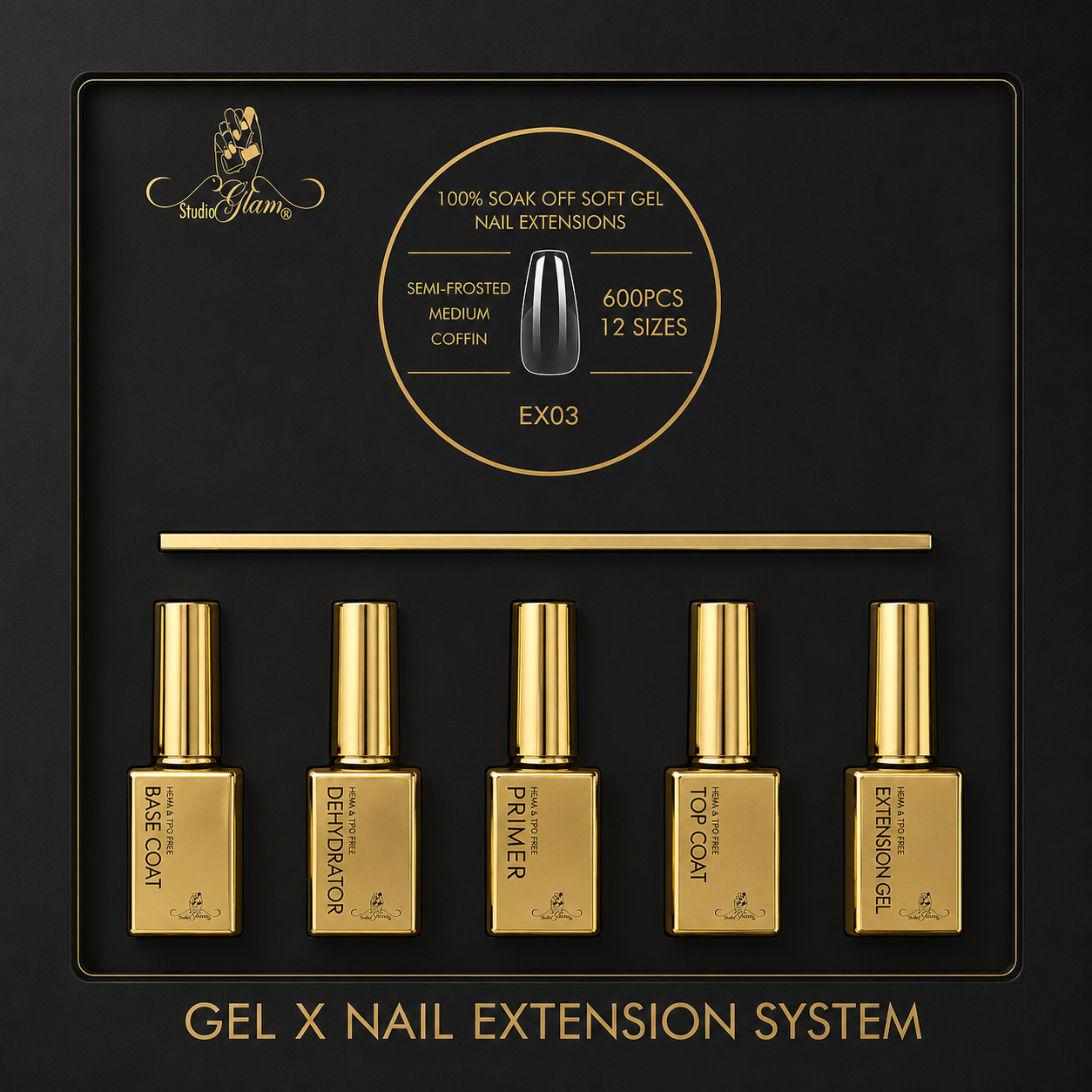 Studio Glam Gel X Nail Extension System (Coffin)
