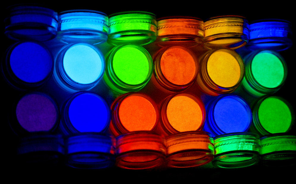 Glow in the Dark Neon Poeders – 12 Kleuren Set