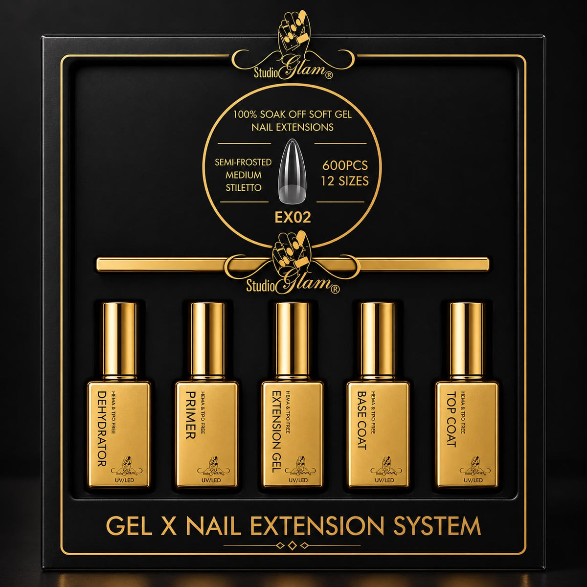 Studio Glam Gel X Nail Extension System (Stiletto)