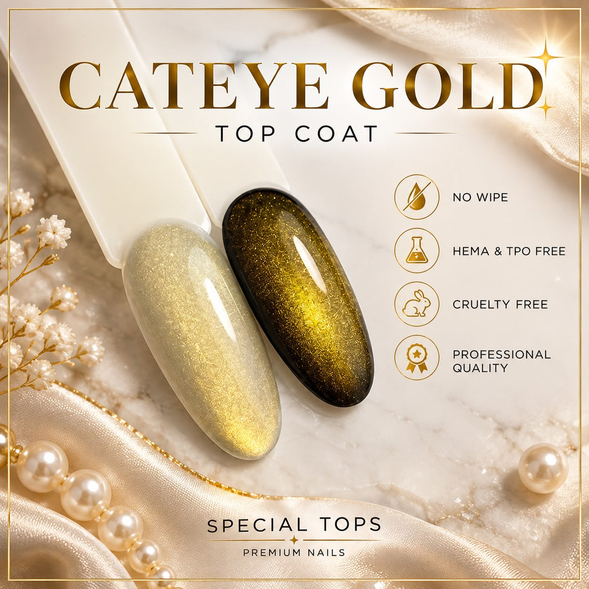Cateye Top Coat – Gold