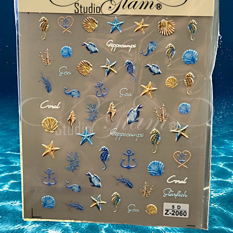 3D Stickers Sea world (Blue)